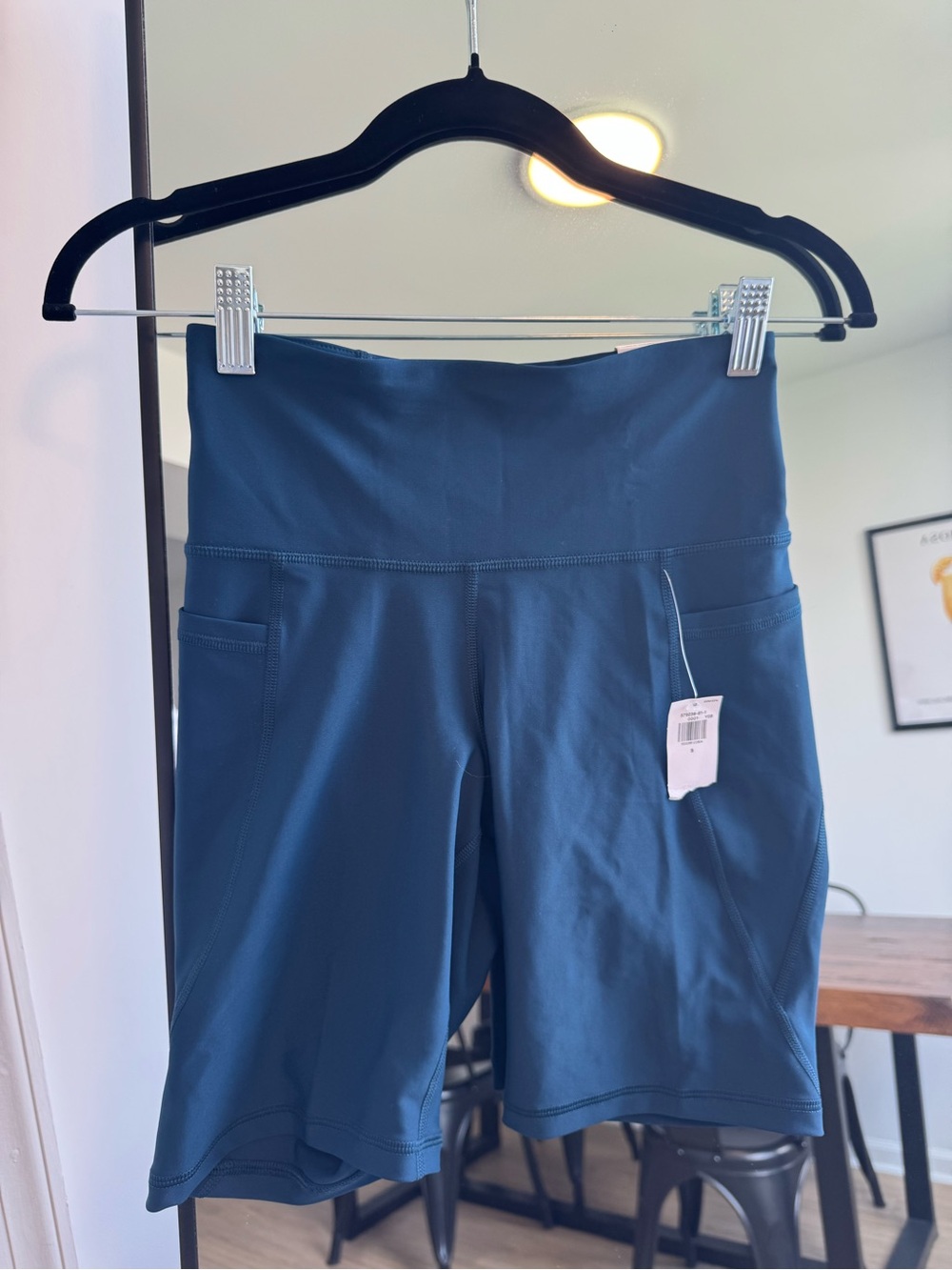 Old Navy Active High-Rise Bike Shorts in Teal Blue